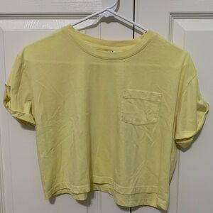Divided H&M Medium Yellow Front Pocket Crop Top